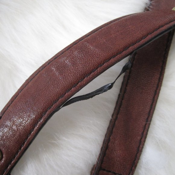 Fossil Brown Leather Crossover Fold Over Bag - Picture 5 of 8